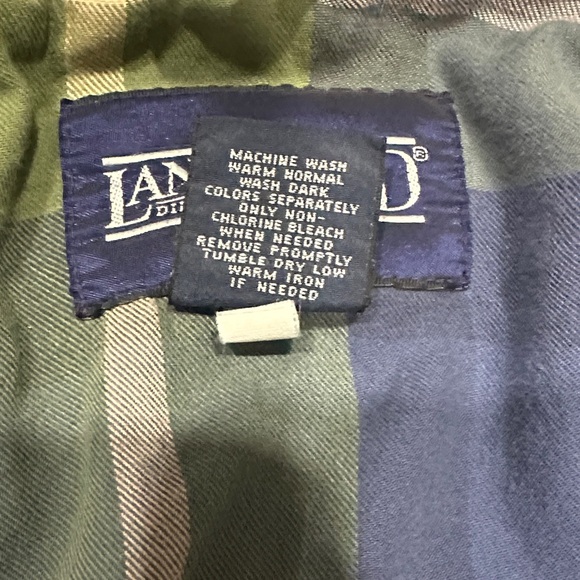 Lands' End Dark Blue Denim Jacket with Brown Corduroy Collar - Picture 7 of 11